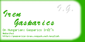 iren gasparics business card